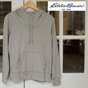 Eddie Bauer Gray Cowl Neck Hoodie, Size M